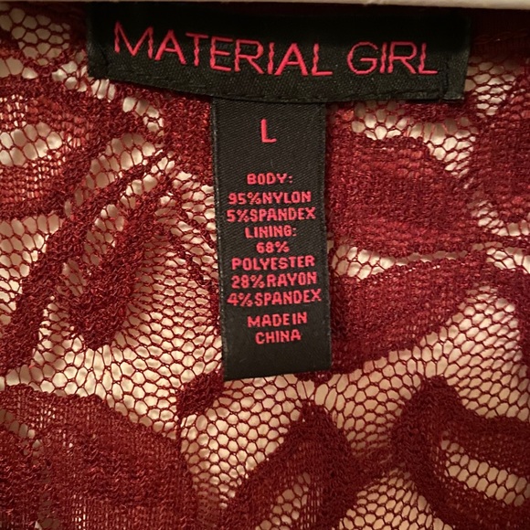 Red Lace Mesh Dress - Picture 3 of 3